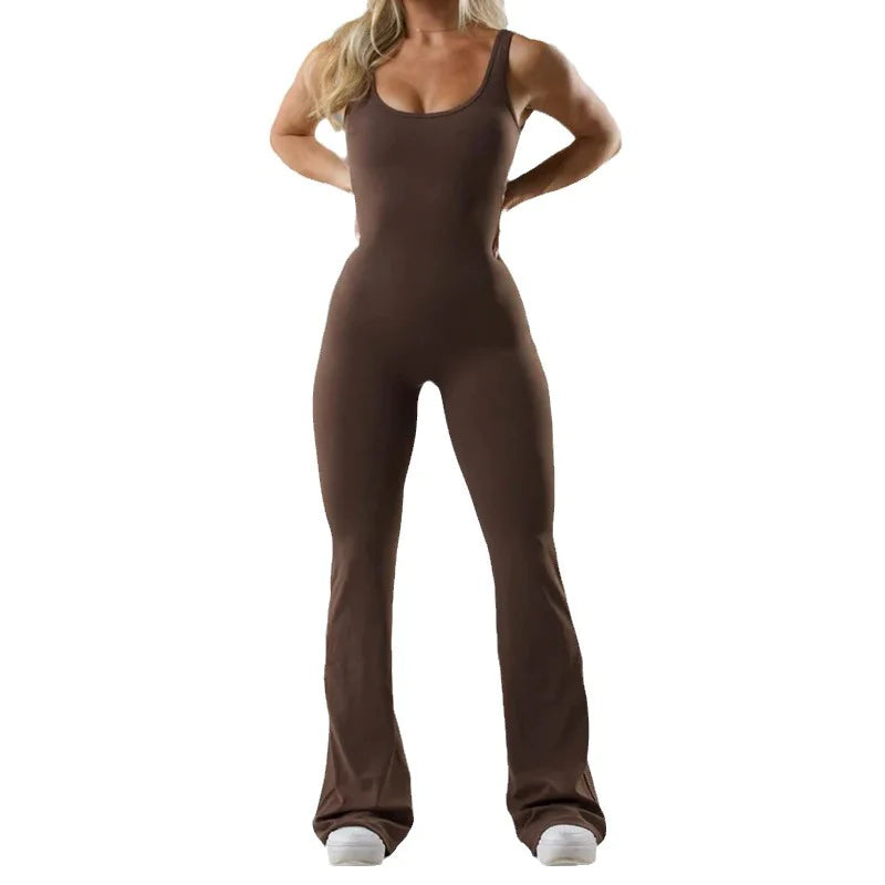 Seamless Hollow Yoga Bodysuit - Women's  Activewear