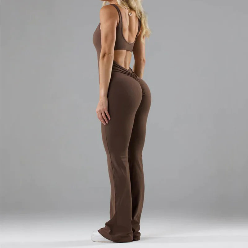 Seamless Hollow Yoga Bodysuit - Women's  Activewear