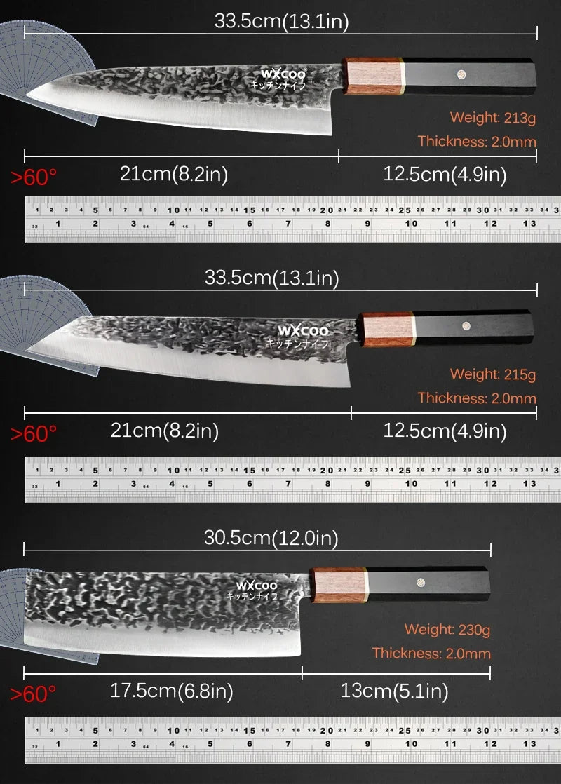 WXCOO Handmade Forged Japanese Kitchen Chef Knife / Cooking Slicing Knives