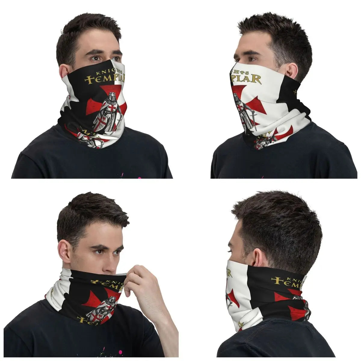 Custom Knight Templar Bandana, Winter Neck Warmer, Face Wrap Scarf