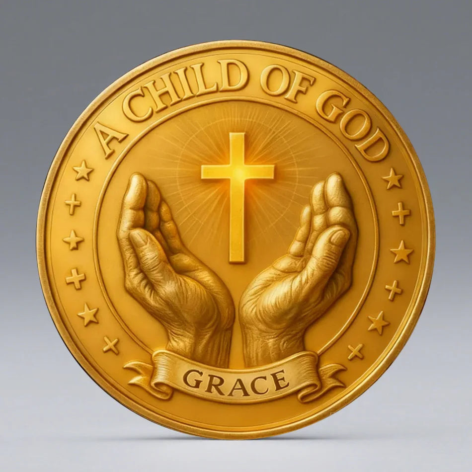 A Warrior of Christ Gold Plated Collection Coin A Man of Faith Printing Knight Challenge Coin