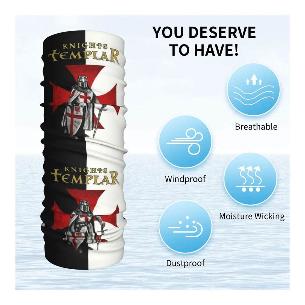 Custom Knight Templar Bandana, Winter Neck Warmer, Face Wrap Scarf