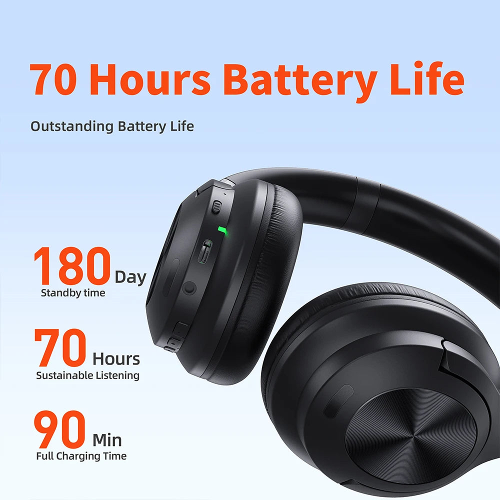 Wireless QERE E80 headphones, Bluetooth, noise cancelation