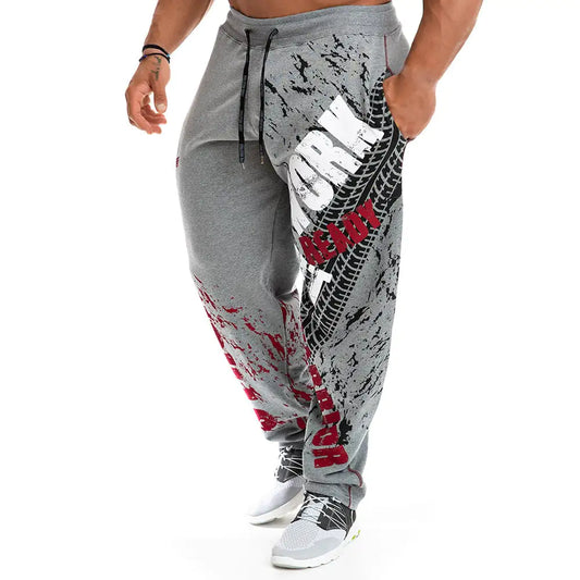 Men's Cotton Wide-Leg Fitness Pants