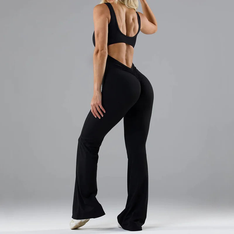 Seamless Hollow Yoga Bodysuit - Women's  Activewear