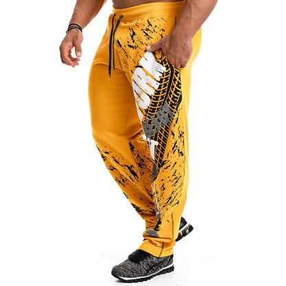 Men's Cotton Wide-Leg Fitness Pants